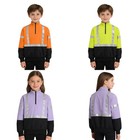 Kids Hi-vis Quilted Bomber Jacket Reflective Sweatshirt High Visibility Workwear