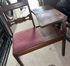 Vintage 1940s Mahogany Gossip Bench Telephone Table Chair