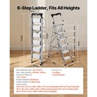 Uimoso 6-step Aluminum Folding Ladder With Anti-slip Steps And Handgrip  330lbs