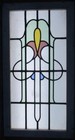 Old English Leaded Stained Glass Window Abstract Geometric 17 3 4  X 34 1 4 