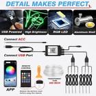 Interior Car Rgb Led Strip Lights 8 In 1 Neon Ambient Decor Atmosphere Lights Us