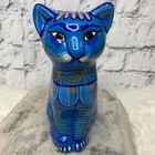 Hand Painted Mexican Talavera Style Pottery Cat Figurine 8 5   