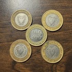 Lot Of 5x Bahrain 100 Fils 1992 Circulated Coins  Km 20  Bimetallic  Royal Mint