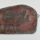 Early 20th Century Folk Art Handmade Copper  welcome  Sign With Farmer Motif