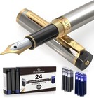  Fountain Pen Medium Nib   Includes 24 Ink Cartridges - 12 Black 1
