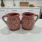 Pink Talavera Clay Mug   Mexican Folk Art Cup