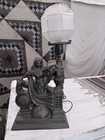 Art Nouveau 1900s Columbia Woman Desk Lamp Rare Antique New Haven Figural Lamp