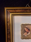 Vintage Miniature Screen Printing On Gold Leaf - Italian Madonna And Child