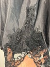 Vintage Oscar De La Renta Lace Trim Satin Black Half Slip Skirt Medium Romantic