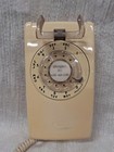 Vintage At t  Bell System 554bmp Rotary Dial Wall Telephone Beige