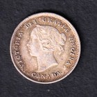 Canada 1891 5 Cents Small Nickel Queen Victoria  925 Sterling Silver Coin