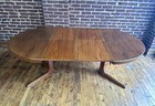 Danish Mid Century Modern Model 462 Teak Extension Dining Table W  Two Leafs