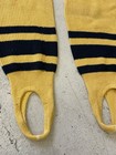 Vintage Ice Hockey Stirrup Socks Yellow   Black Striped 1940   s 1950   s Old School