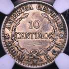 10 C  ntimos 1912 Volcanoes For The Three Mountain Ranges Costa Rica Au58 Ngc    