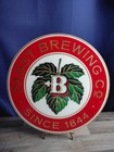 1980 Pabst Brewing Beer Round Reverse On Glass Sign 