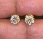 10k Yellow Gold 1 60 Carat 7 Mm Lab Grown Diamonds Studs Earrings