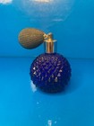 Art Glass Perfume Bottle Atomizer  Cobalt Blue Empty Vtg