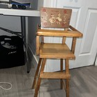 Vintage Antique Cass Toys 1950s Wood Doll High Chair Lift-up Tray Patti - Ann