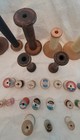 27 Lot Wood Thread Spool Vintage Wooden Commercial Sewing   Regular 1 1 4 To 11 