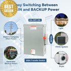 200 Amp Manual Generator Transfer Switch 48000w 120 240v Nema 3r