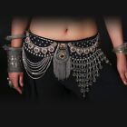 Women Belly Dance Costume Carnival Beads Metal Fringe Tribal Hip Scarf Belt Wrap