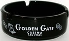 Vintage Glass Ashtray Golden Gate Casino Las Vegas Nevada Black Amethyst N-mint