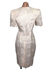 Vtg 80s Lace Blush Pink Suit Skirt Pouf Sleeve Jacket Wedding Party Dress P 6