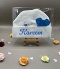 Baby Beanie Hats Personalised Named Pink Blue White Boy Girl 0-3