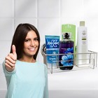 Large Deep Suction Cup Wall Mount Bathroom Shower Caddy - Shampoo Storage Bas   