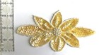 Yellow Flower Blossom Floral Beaded Sequined Sew-on Applique Craft Patch Vintage