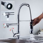 Spring Single Handle Kitchen Sink Faucet 360   Swivel Pull Down Sprayer Mixer Tap