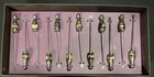 Vtg   Coco Philips  Cocktail Picks Silver-tone Metal W bone Handles   Set Of 12