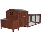 Large Chicken Coop 106    Wooden Hen House Poultry Pet Hutch With Run For Backyard