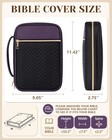 Xkdous Quilted Leather Bible Cover Case With Accessories  Black And Purple      