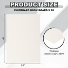 Chipboard Book Board  11 X 8 5 Inch 22 Pt 20 Pcs Binding Supplies  White