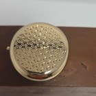Vintage Celestial Sun Moon Stars Enamel Pill Box  Gold Tone
