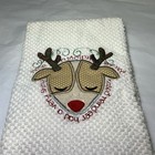 Personalized Embroidered Reindeer Christmas Kitchen Towel Holiday Rudolph Dish