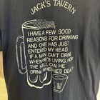 Vtg 80s Black Beer Graphic Print Crew Neck Short Sleeve T-shirt Size L 