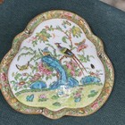 Chinese Famille Rose  Vintage Bird Floral Plate   Repaired Sold As Is