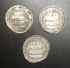 Islamic Abbasid Caliphate Lot Of 3 Silver Dirham Medieval Coins From Estate