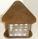 Wooden 60 Thimble Display Case   3-sided Triangle Holder W  Collectible Thimbles