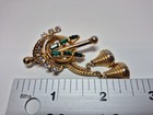 Lot 6 Vtg Antique Pink Blue Green White Rhinestone Brooch Pin Gold Silver Tone