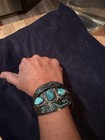 Terry Martinez Navajo Artist Silver Turquoise Bracelet