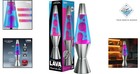 Lava Lamp Volcano Liquid Bulb Included Yellow Blue Silver Base
