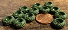 Set Of 12 Vintage Thick Concave 2-hole Dark Green Plastic Buttons 1 2  13mm 6222