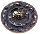 Large Antique Pierced Brass Victorian Flower Basket Button Nice 1 9 16