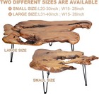 Natural Wood Edge Contemporary Coffee Cocktail Table  Live Edge Coffee Table