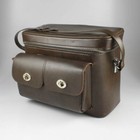 Prinz - Brown Leather Camera Bag - Lined Divided Case With Pocket - Vintage
