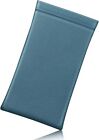 Eyeglasses Pouch With Cleaning Cloth  Portable Squeeze Top Vegan Leather Case
