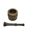 Vintage Antique Solid Brass Mortar And Pestle Heavy Apothecary Spice Grinder